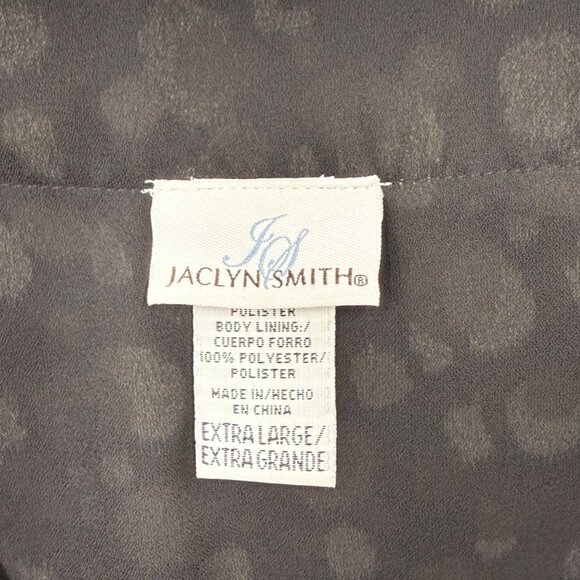Jaclyn Smith Gemstone Neckline Animal Polka Dot Print Chiffon Tunic Top Size XL - Picture 8 of 11